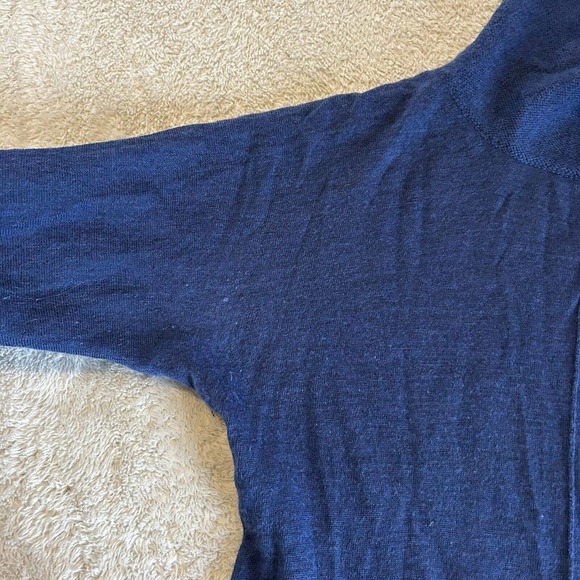 Tahari Women's Extra fine Merino Wool Sweater Small Turtleneck Tunic Blue - Picture 9 of 15